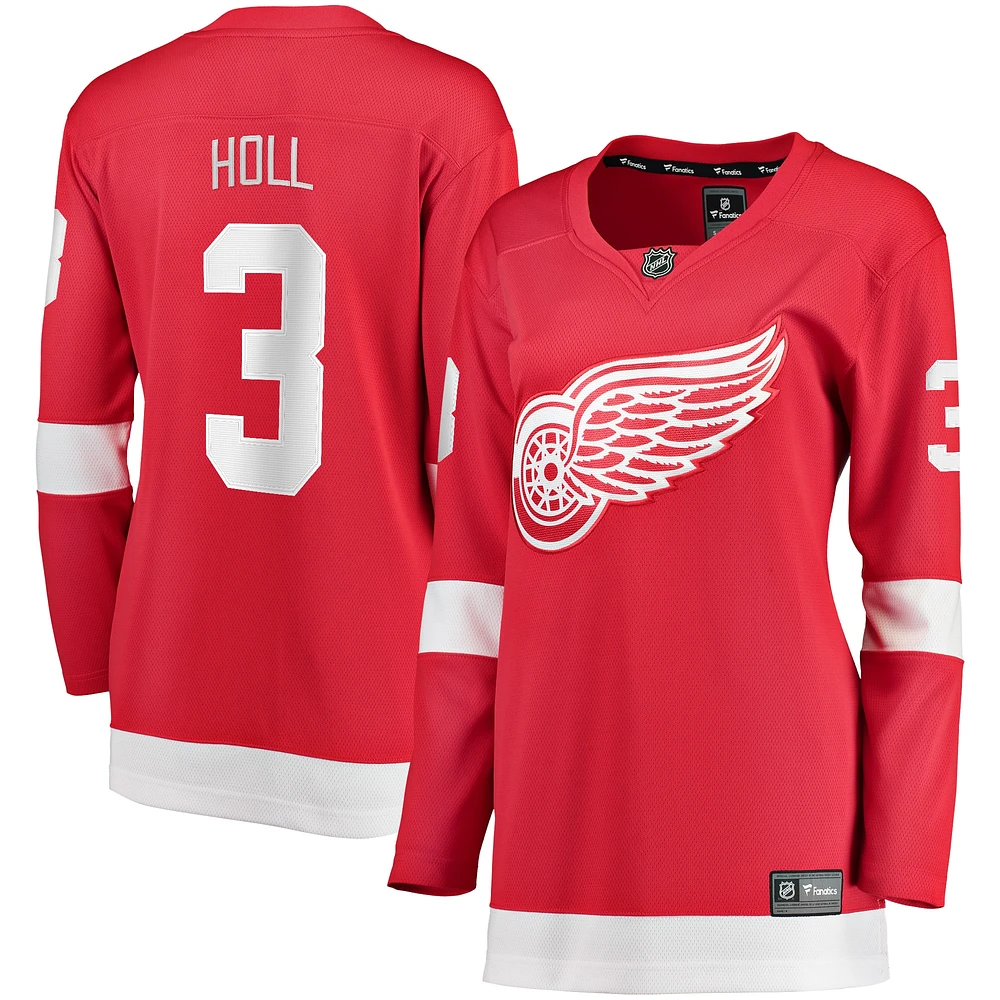 Fanatics pour femmes Justin Holl Red Detroit Wings Maillot de joueur échappé à domicile