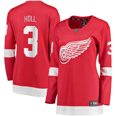 Fanatics pour femmes Justin Holl Red Detroit Wings Maillot de joueur échappé à domicile