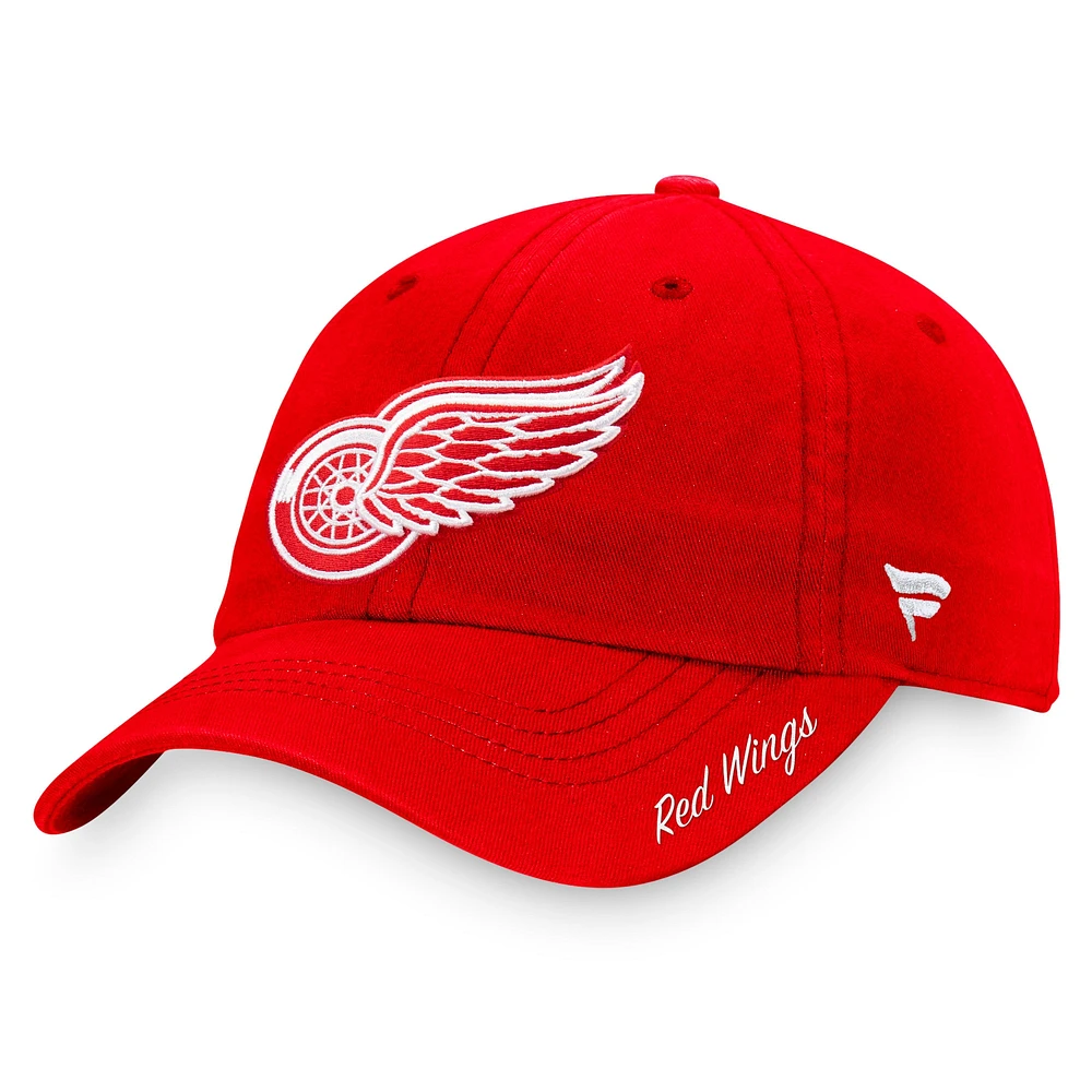 Casquette réglable avec logo principal Fanatics Red Detroit Red Wings Core pour femmes