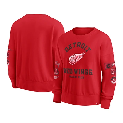 Women's Fanatics Red Detroit Wings Go Team Pullover Sweatshirt