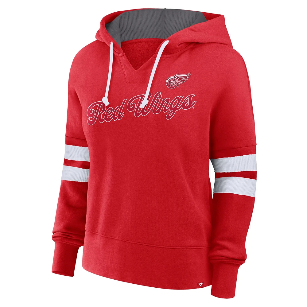 Sweat à capuche surdimensionné rouge Fanatics pour femmes des Red Wings de Detroit