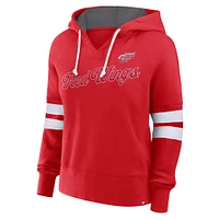 Sweat à capuche surdimensionné rouge Fanatics pour femmes des Red Wings de Detroit