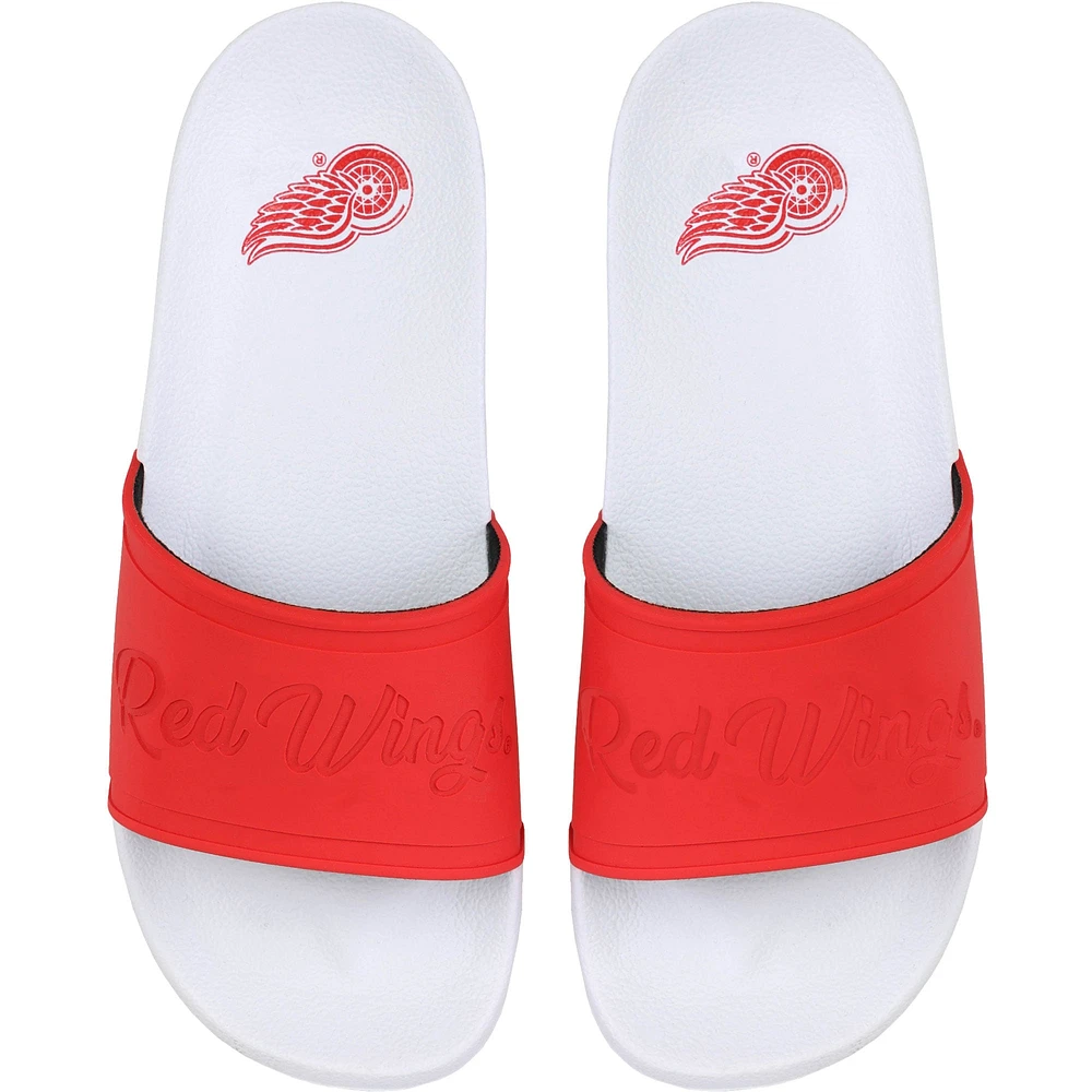 Sandales à glissière FOCO Detroit Red Wings Script Wordmark pour femmes