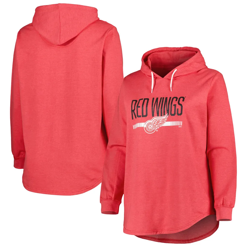 Men's Antigua Heather Gray Detroit Red Wings Victory Pullover Sweatshirt Size: Large