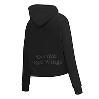 Women's Pro Standard  Black Detroit Red Wings Jewels Cropped Pullover Hoodie