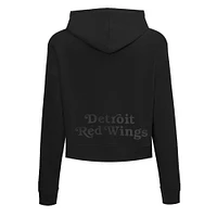 Women's Pro Standard  Black Detroit Red Wings Jewels Cropped Pullover Hoodie