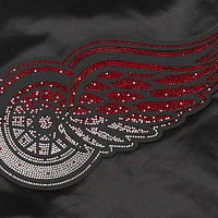 Women's Pro Standard  Black Detroit Red Wings Rhinestone Jewels Satin Full-Snap Jacket