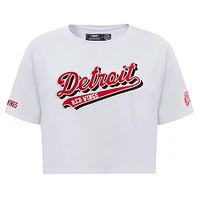 T-shirt court Pro Standard pour femmes des Red Wings de Detroit Boxy Script Tail