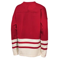 Youth Mitchell & Ness  Red Detroit Wings Chainstitch Heavyweight Long Sleeve Top