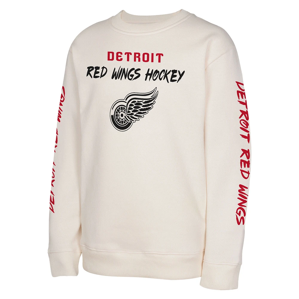 Sweat-shirt à enfiler Star Power des Red Wings de Detroit couleur crème pour jeunes