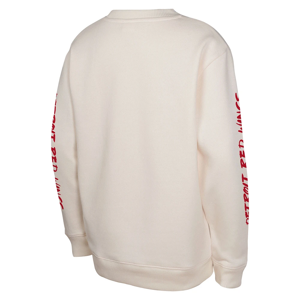 Sweat-shirt à enfiler Star Power des Red Wings de Detroit couleur crème pour jeunes