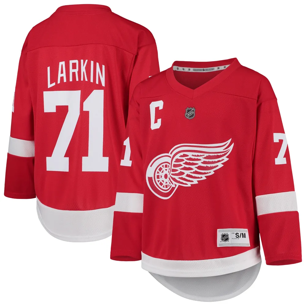 Dylan Larkin Detroit Red Wings Unsigned White Jersey Skating