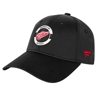 Casquette extensible authentique pour camp d'entraînement Pro des Red Wings de Detroit pour jeunes Fanatics noire