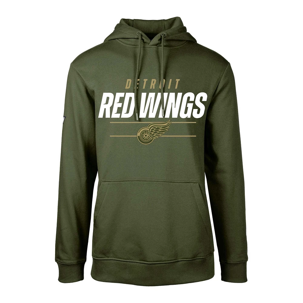 Sweat à capuche en polaire pour jeunes Levelwear Olive Red Wings Podium