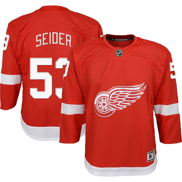 MORITZ SEIDER Autographed Red Wings Authentic Adidas Red Jersey FANATICS