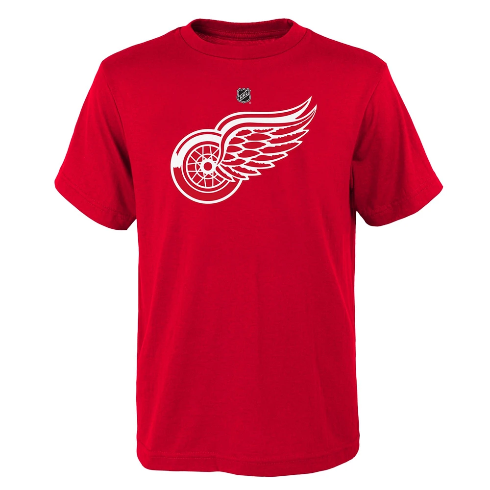 Youth Red Detroit Wings Primary Logo T-Shirt