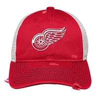 Youth Red Detroit Red Wings Slouch Trucker Adjustable Hat