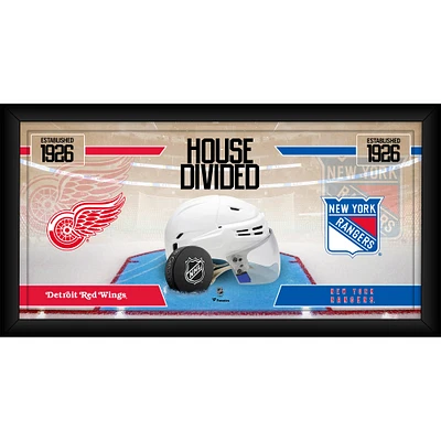 Collage de hockey encadré 10" x 20" des Red Wings de Détroit contre les Rangers de New York