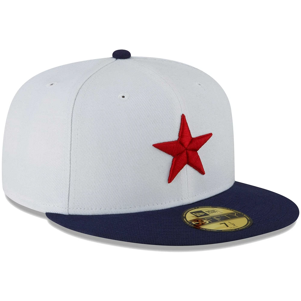 Casquette ajustée New Era Detroit Stars Collection Cooperstown Turn Back The Clock 59FIFTY blanche pour homme