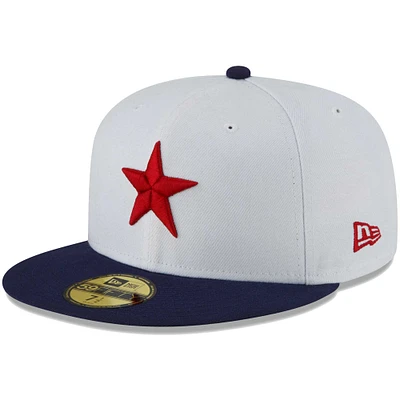 Men's New Era White Detroit Stars Cooperstown Collection Turn Back The Clock 59FIFTY Fitted Hat