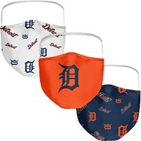 Adulte Fanatics Detroit Tigers All Over Logo Couvre-visage 3-Pack