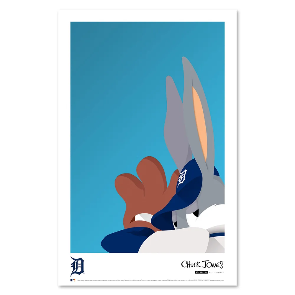 Detroit Tigers Baseball Bugs Bunny 11'' x 17'' Art Poster