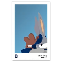 Bugs Bunny Detroit Tigers 11" x 17" Minimalist Looney Tunes Poster Print