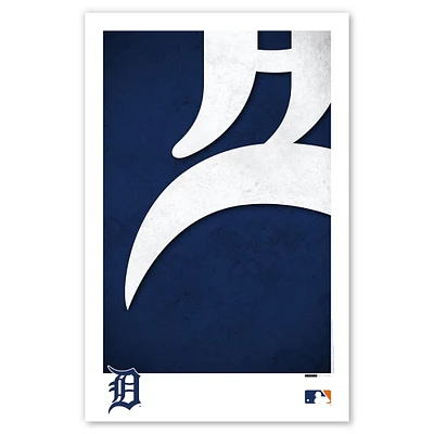 Detroit Tigers 11"x 17" Logo minimaliste affiche imprimée