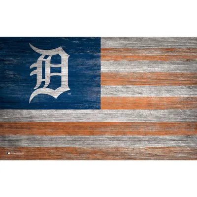 Detroit Tigers 11'' x 19'' Distressed Flag Sign