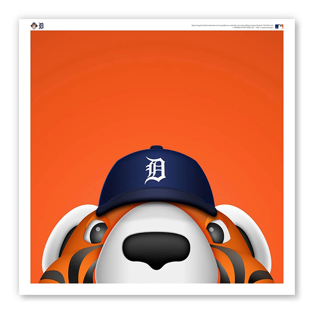 Detroit Tigers 12" x 12" pattes affiche imprimée