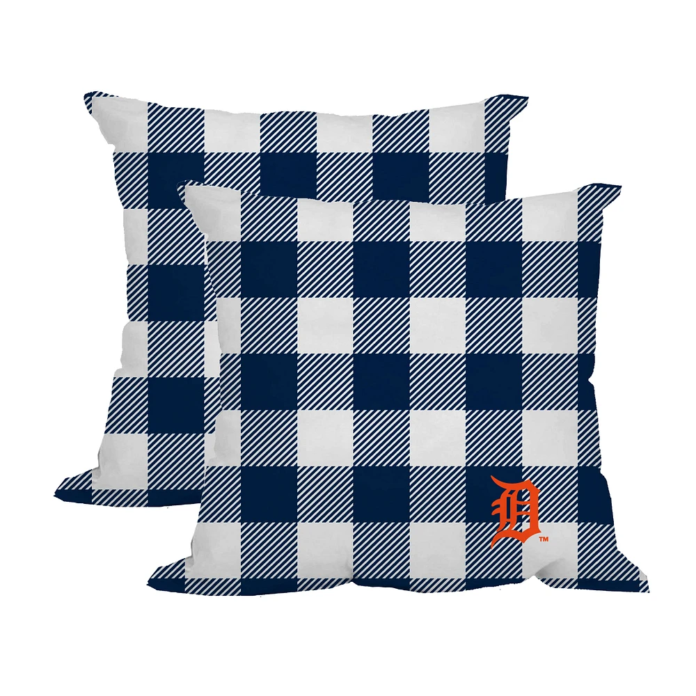 Detroit Tigers 2-Pack Buffalo Check Plaid Outdoor Pillow Set