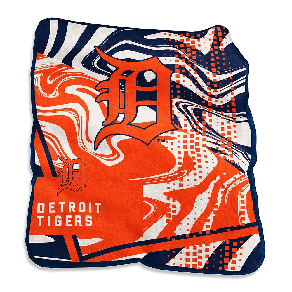 Jeté Raschel tourbillonnant des Tigers de Detroit, 50 po x 60 po