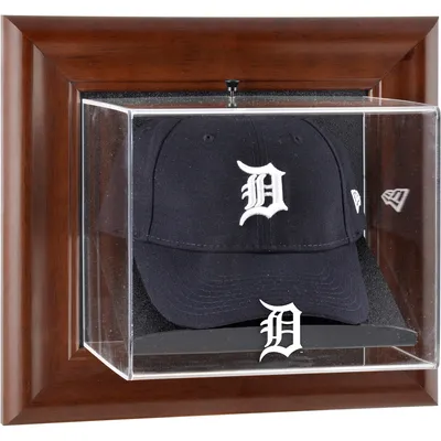 Detroit Tigers Fanatics Authentic Brown Framed Wall-Mounted Logo Cap Case