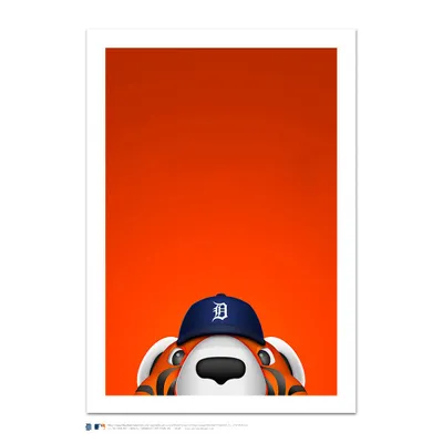 Detroit Tigers Paws 14" x 20" Minimalist Mascot Art Giclee