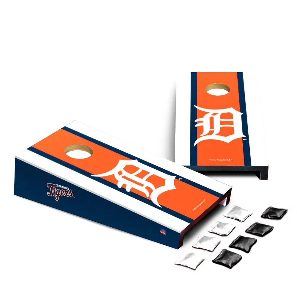 Lids Detroit Tigers Stripe Design Desktop Cornhole Game Set