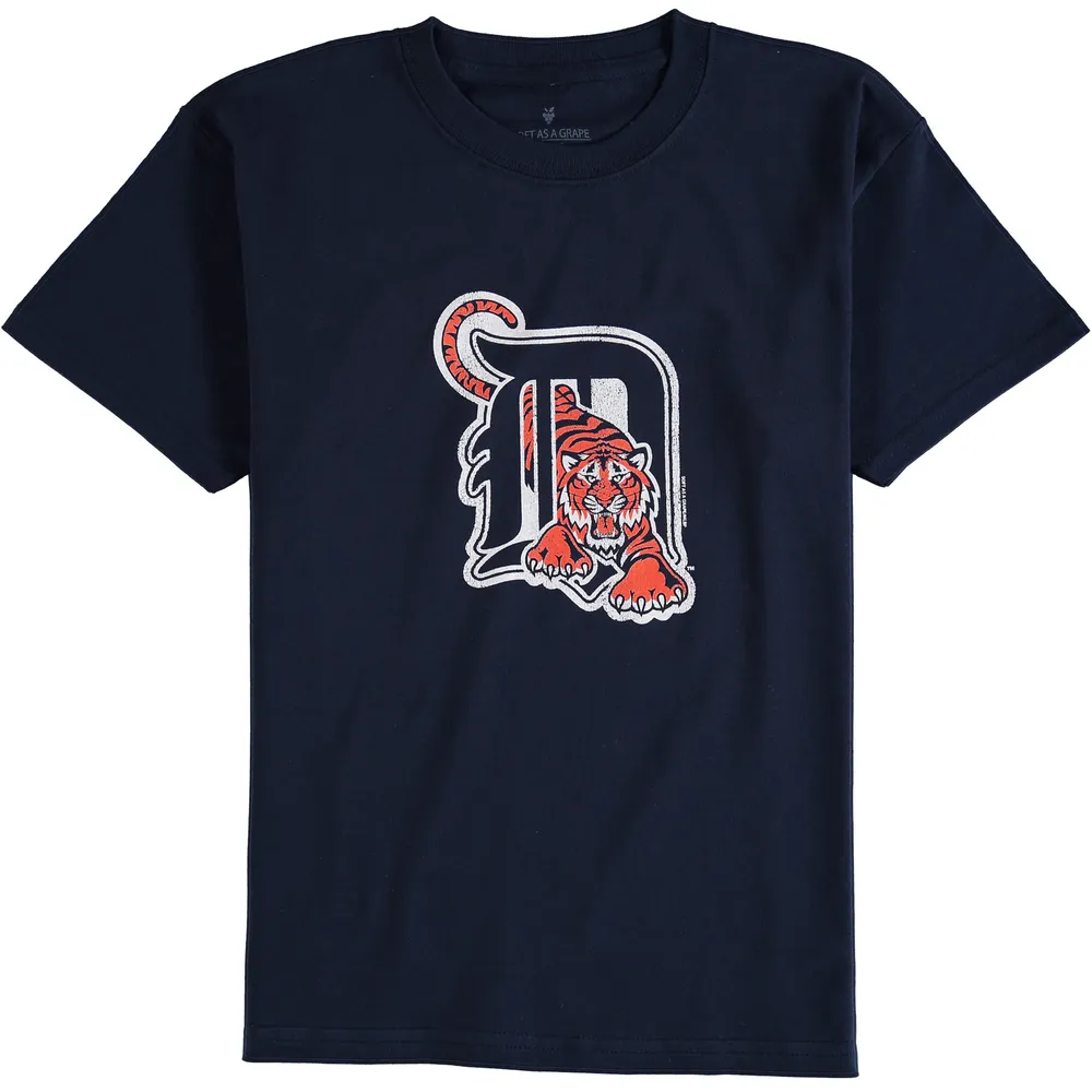 Detroit Tigers Youth Distressed Logo T-Shirt - Navy Blue