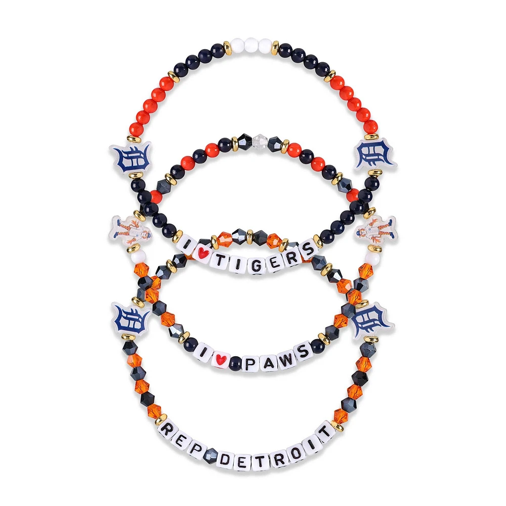FOCO Detroit Tigers 3-Pack Friendship Bracelet Set