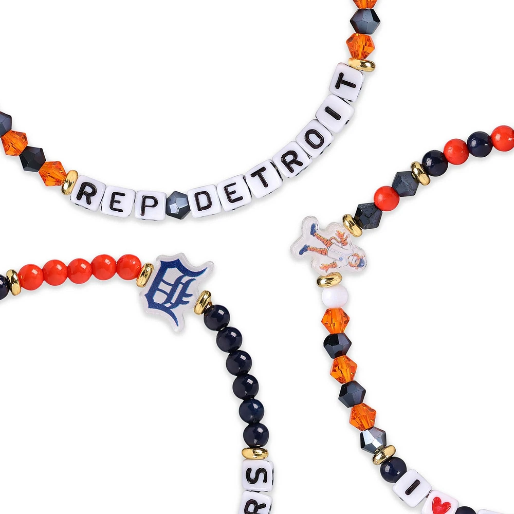 FOCO Detroit Tigers 3-Pack Friendship Bracelet Set