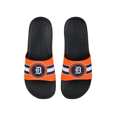 Detroit Tigers FOCO Stripe Raised Slide Sandals