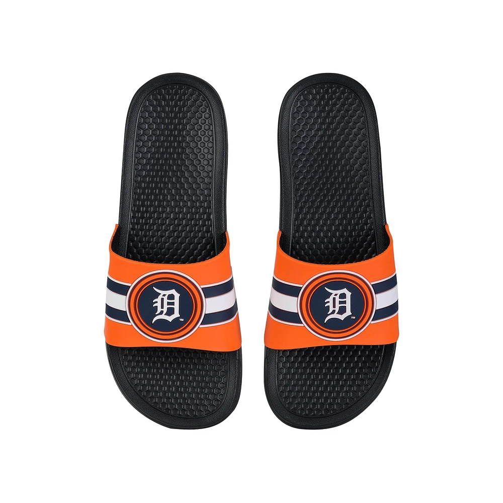 FOCO Detroit Tigers Stripe Raised Slide Sandals