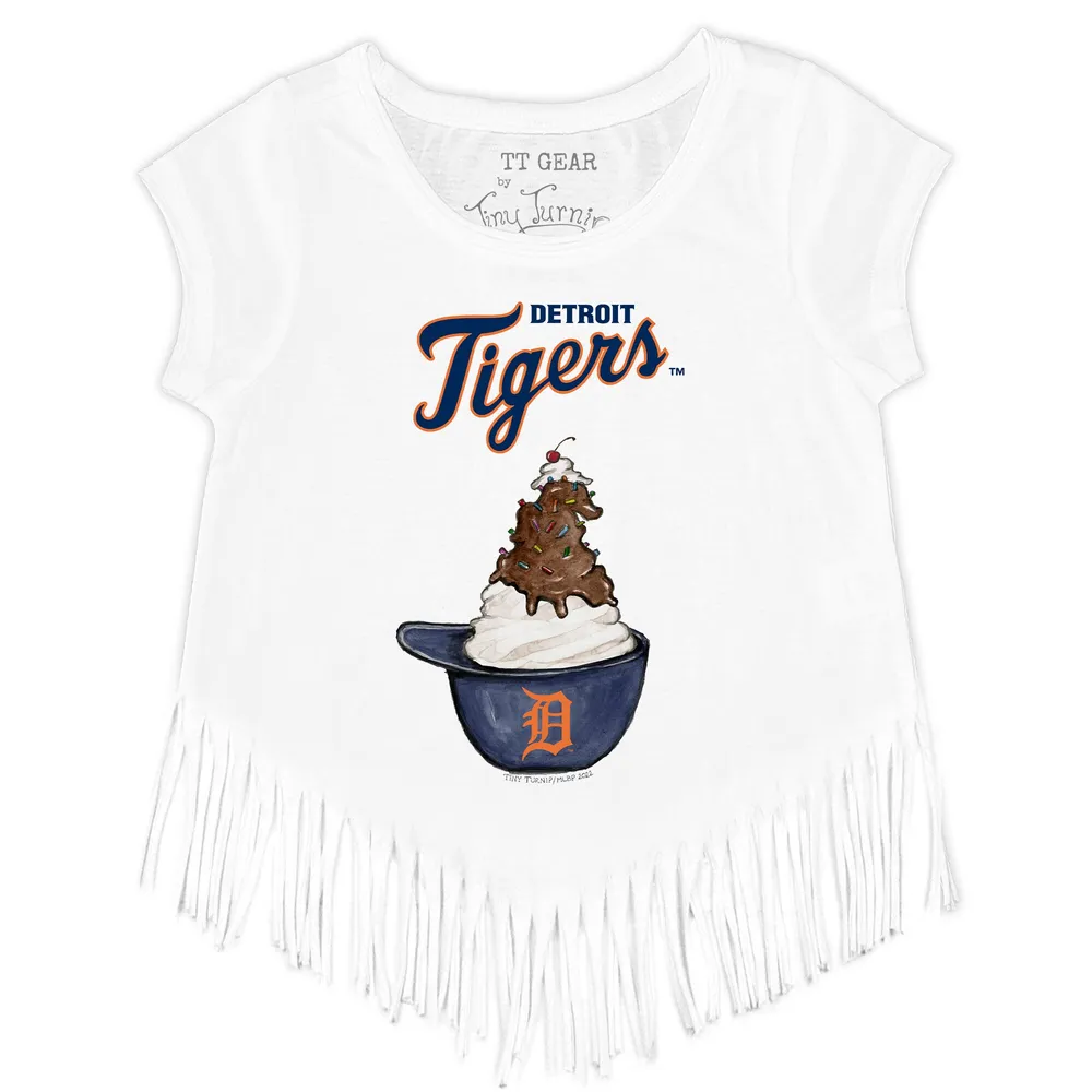 Women's Tiny Turnip White Detroit Tigers Girl Teddy T-Shirt Size: Extra Large