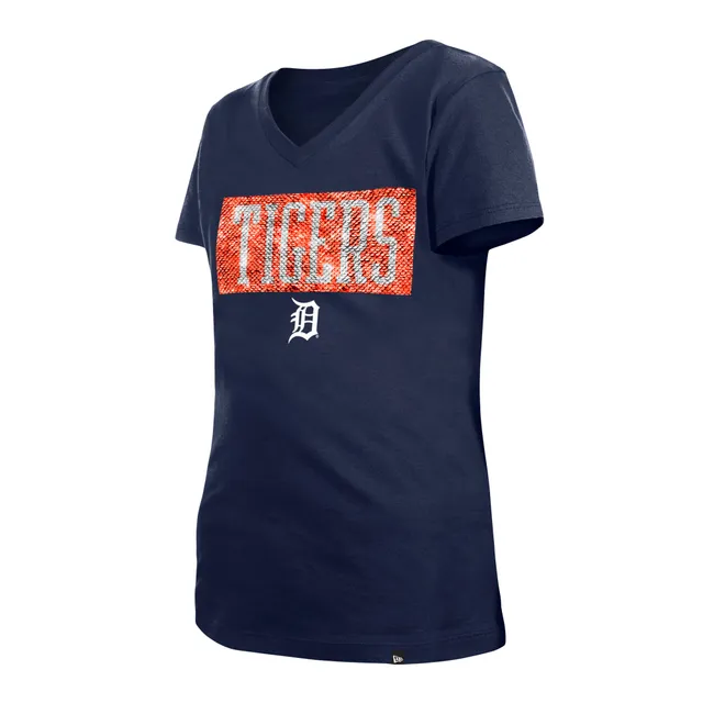 Lids Detroit Tigers Youth V-Neck T-Shirt - White/Navy