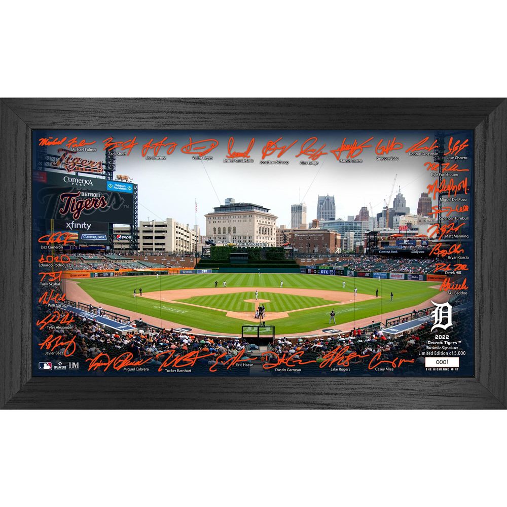 Highland Mint Detroit Tigers 12" x 20" Facsimile Signature Field - Framed Photo