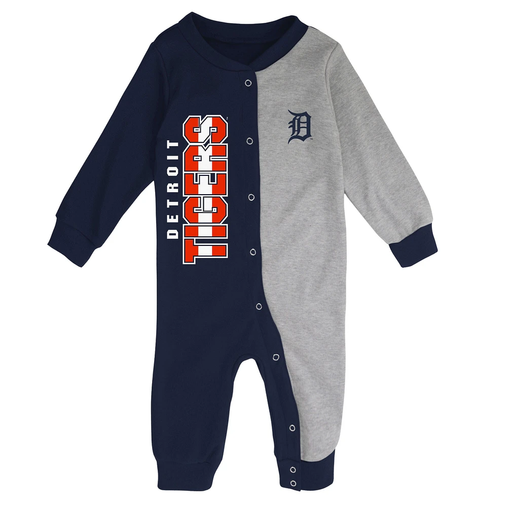 Dormeuse à la mi-temps des Detroit Tigers pour bébé bleu marine/gris chiné