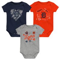 Infant Navy/Orange/Gray Detroit Tigers Batter Up 3-Pack Bodysuit Set