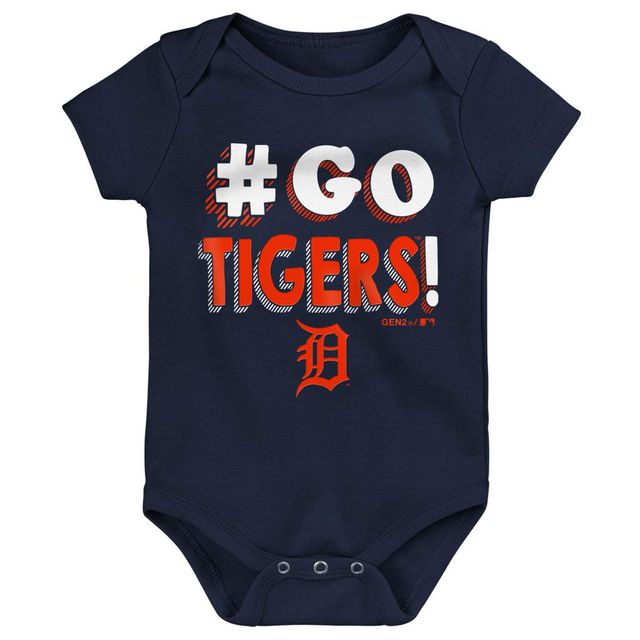 Ensemble de 3 bodys pour nourrissons, bleu marine/orange/gris, Detroit Tigers Born To Win