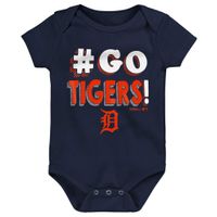 Infant Navy/Orange/Gray Detroit Tigers Born To Win 3-Pack Bodysuit Set