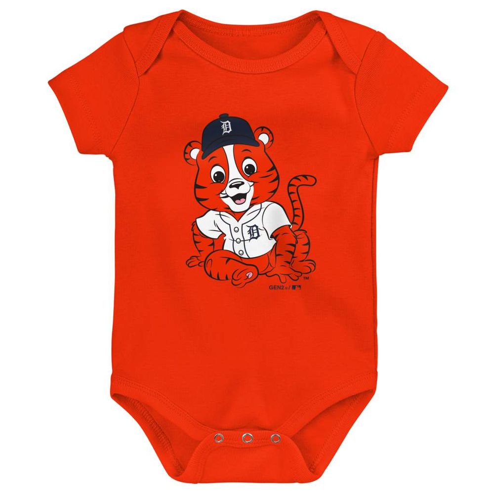 Infant Navy/Orange/Gray Detroit Tigers Born To Win 3-Pack Bodysuit Set