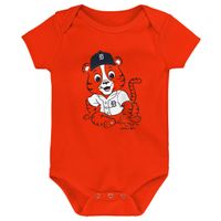 Infant Navy/Orange/Gray Detroit Tigers Born To Win 3-Pack Bodysuit Set