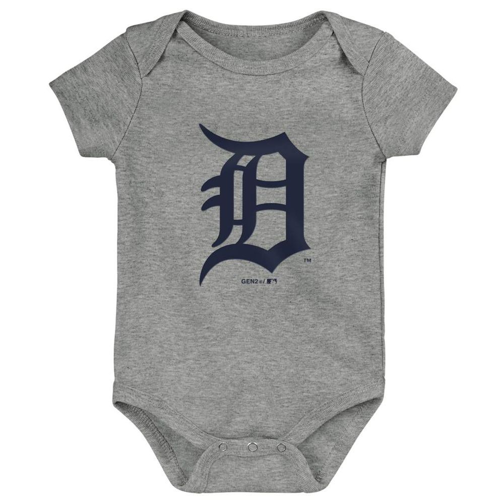 Infant Navy/Orange/Gray Detroit Tigers Born To Win 3-Pack Bodysuit Set